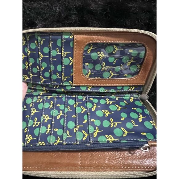 bag Wallet FOSSIL  key-per card slots canvas flowers water resistant - Picture 4 of 4